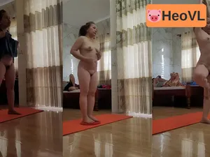 Chị máy bay hạng nặng tập thể dục cho mấy anh gu mặn